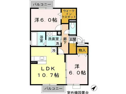 コーダ・コリーナ II(2LDK/3階)の間取り写真