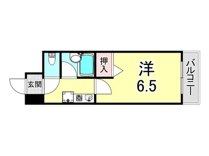 アリアーレ愛宕山(1K/1階)の間取り写真