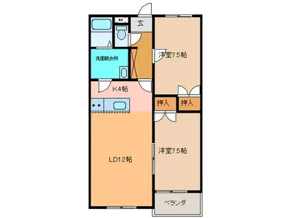 ラセマーナ(2LDK/4階)の間取り写真