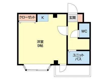 ライフ旭町(ワンルーム/2階)の間取り写真