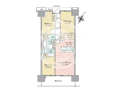 シティテラス神崎川駅前 ノーブルテラス(3LDK/3階)の間取り写真