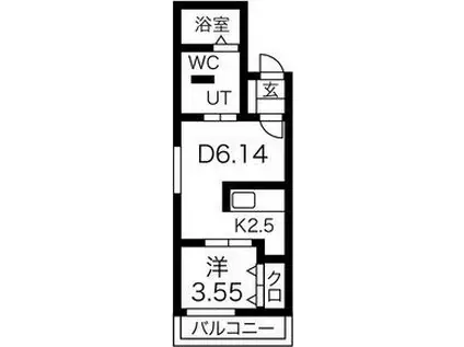 PALAZZO7/8(1DK/2階)の間取り写真