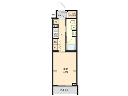 AXAS西巣鴨(1K/2階)の間取り写真