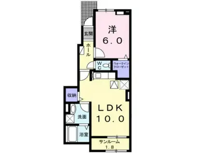 リバーサイドテラス(1LDK/1階)の間取り写真