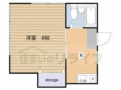 ハイムシオン(1K/1階)の間取り写真