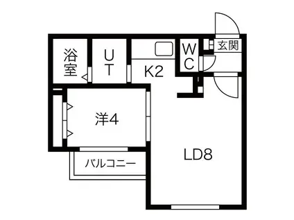 ラフィーネ中の島(1LDK/5階)の間取り写真