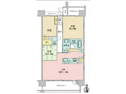 プレサンスグラン泉(3LDK/10階)の間取り写真