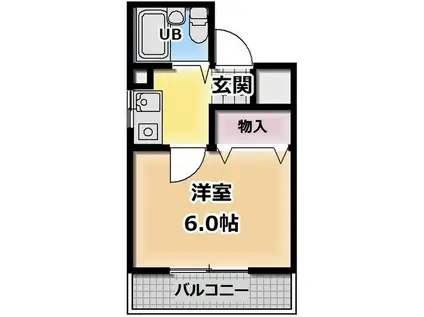 ビッグ1神戸(1K/1階)の間取り写真