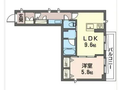ヴィラコート クオリスタ(1LDK/3階)の間取り写真