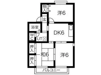 グリーンハイツ3号館(3DK/1階)の間取り写真