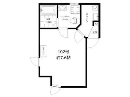 ANGE代田橋(ワンルーム/1階)の間取り写真