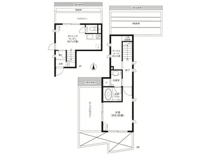 YSJII(1LDK/4階)の間取り写真