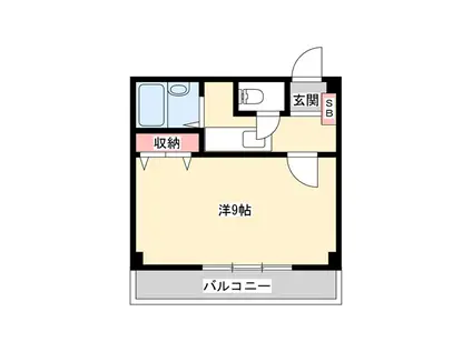 ヴィア・ラクティ(1K/2階)の間取り写真