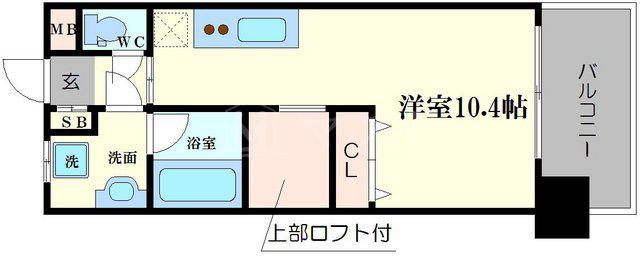 アローフィールズ壱番館(ワンルーム/9階)の間取り写真