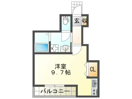 エターナルシー舞子坂(1DK/1階)の間取り写真