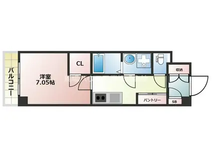 グランツあびこ(1K/3階)の間取り写真