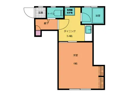 モトマチベース(1K/2階)の間取り写真