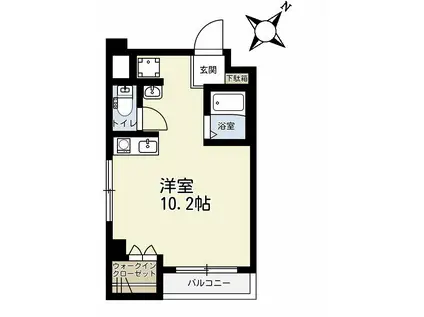 ブランドール・エム(ワンルーム/1階)の間取り写真