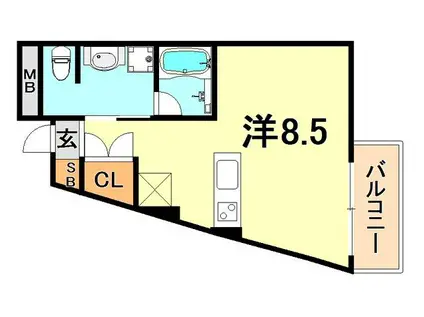 GIULIA須磨浦I(ワンルーム/2階)の間取り写真