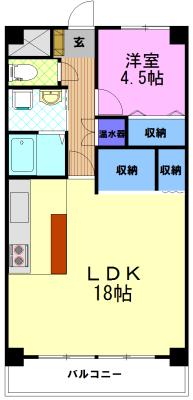 第二元今泉ハイタウン(1LDK/7階)の間取り写真
