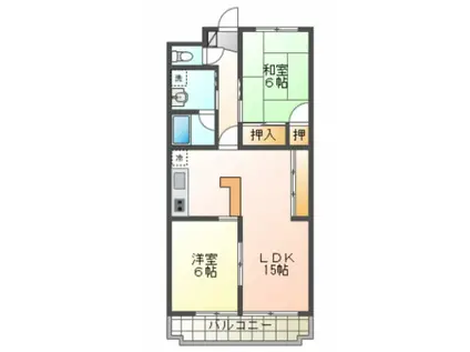 VALLEY FIELD(2LDK/2階)の間取り写真