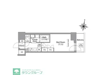 コンフォリア南品川(1K/14階)の間取り写真