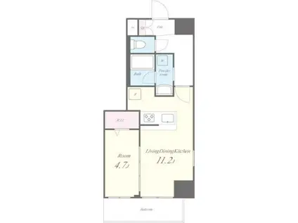 LA GRACIA 四谷(1LDK/4階)の間取り写真