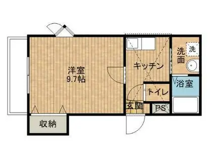 ホワイトステージ(1K/1階)の間取り写真