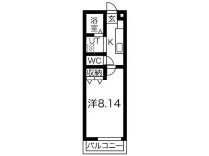 シャトウ清栄(1K/1階)の間取り写真