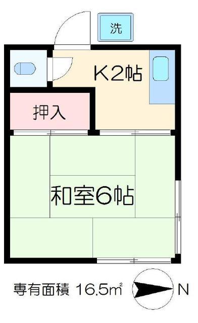高橋荘(1K/1階)の間取り写真