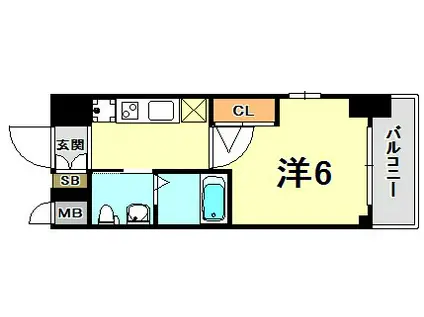 エステムプラザ神戸西Ⅳインフィニティ(1K/10階)の間取り写真