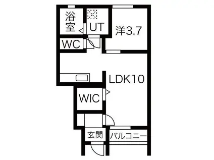 ＪＲ北上線 柳原駅(岩手) 徒歩25分 2階建 築7年(1LDK/1階)の間取り写真
