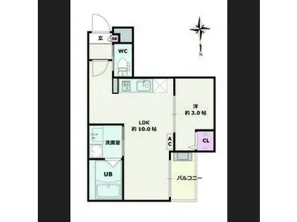 JACK MOTOSHIBATANISHI I(1LDK/2階)の間取り写真