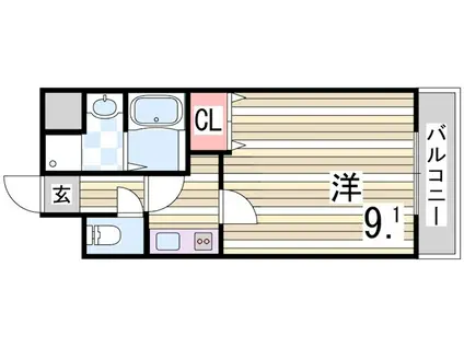 サンカルティエ大我(1K/1階)の間取り写真
