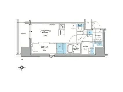 ルフォンプログレ赤羽マークス(1LDK/3階)の間取り写真