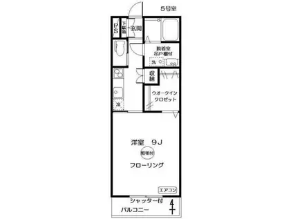 カーサ・フォルテ(1K/1階)の間取り写真