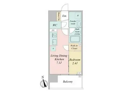 デュオフラッツ今池フレナ(1DK/6階)の間取り写真