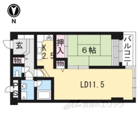レトロマンション4(1LDK/4階)の間取り写真