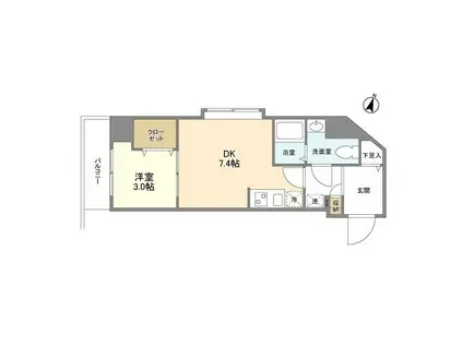 アルファコート西川口22(1DK/6階)の間取り写真