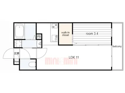 ジーメゾン垂水エスペーロ(1LDK/2階)の間取り写真