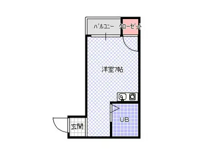サンハイツ(ワンルーム/2階)の間取り写真