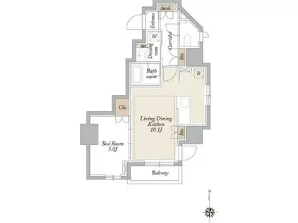 KDXレジデンス三鷹(1LDK/6階)の間取り写真