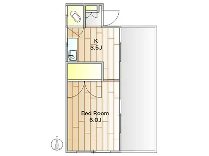 フラット名倉(1K/3階)の間取り写真