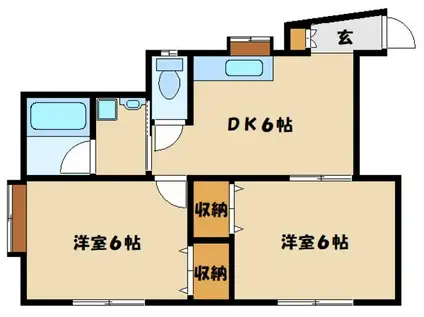 アミティりんかん(2DK/1階)の間取り写真