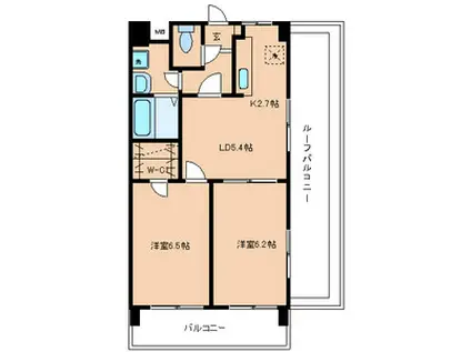 第17川崎ビル(2LDK/8階)の間取り写真