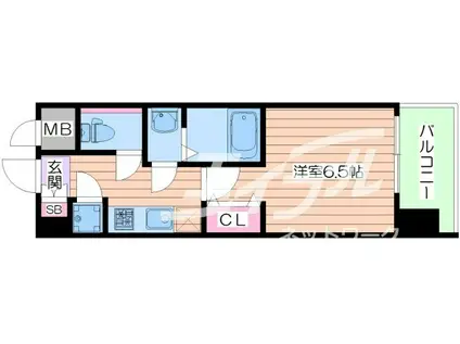 レジュールアッシュ京橋クロスII(1K/10階)の間取り写真