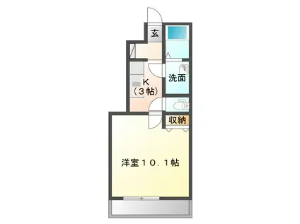 ステラM(1K/1階)の間取り写真