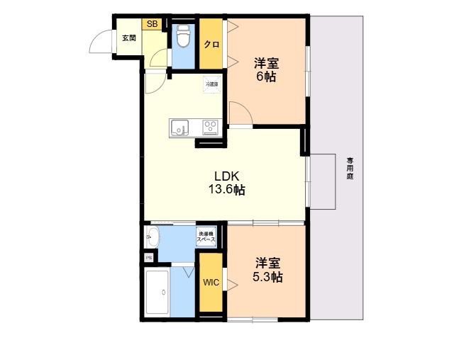 D-ROOM平田台(2LDK/1階)の間取り写真