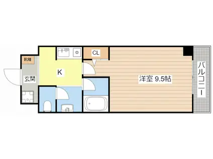 UNIVERSII(1K/2階)の間取り写真