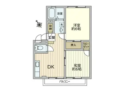 サンライフ・ビラージュA(2DK/3階)の間取り写真